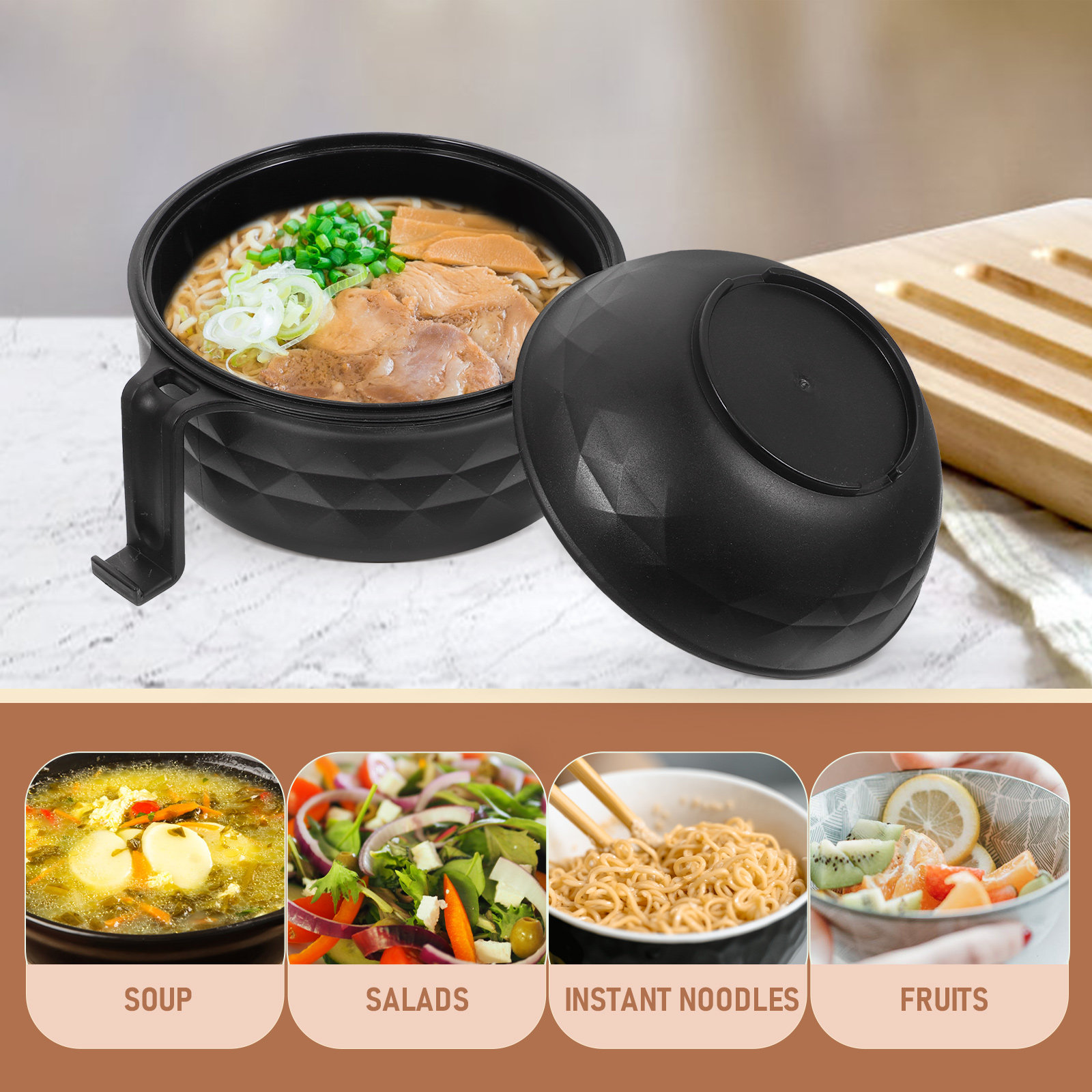Reusable Straw - Straw Bento With Lid Multi-Function Leak-Proof