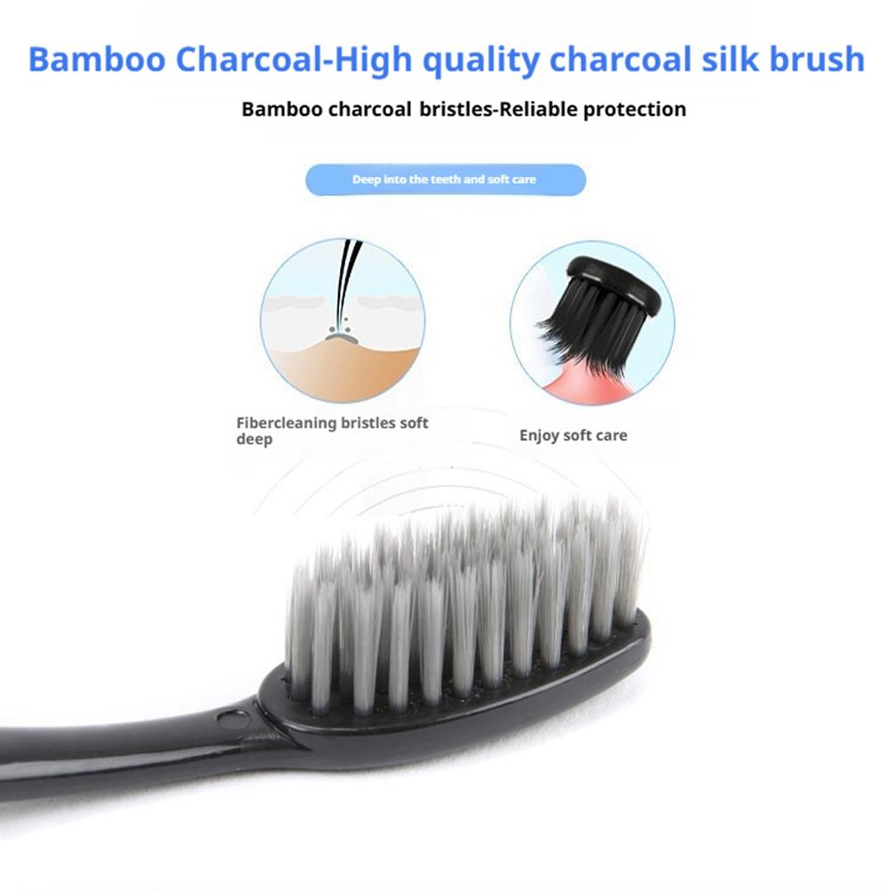10Pcs Family Pack Bamboo Charc - Bamboo Toothbrush 评论和价格
