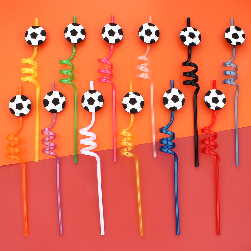 12pcs Football Themed Straws,  - Reusable Straw 评论和价格