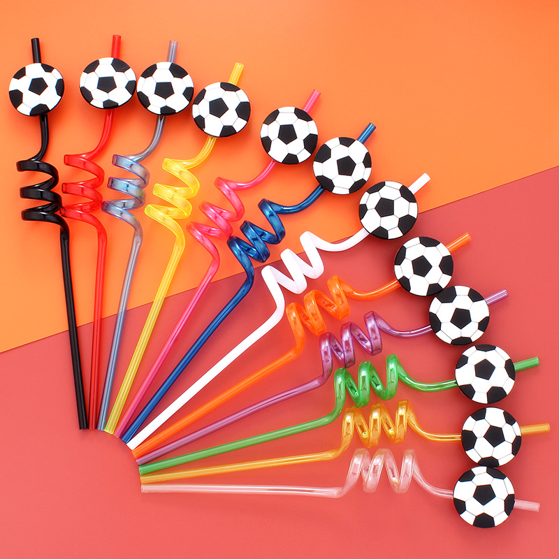 12pcs Football Themed Straws,  - Reusable Straw 评论和价格