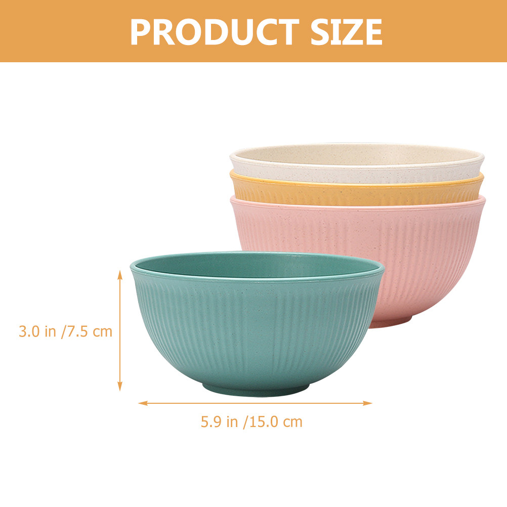 4Pcs Wheat Straw Ramen Bowl Se - Reusable Straw 评论和价格